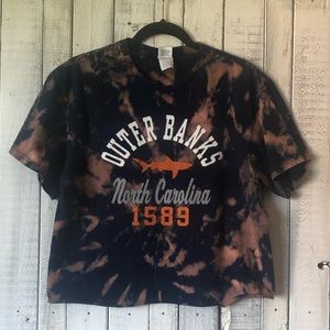 Outer Banks North Carolina Bleached Crop Top
